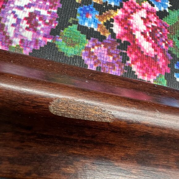 Handmade Floral Welcome Wall Hanging Framed Cross Stitch Art Granny Chic Decor - Picture 8 of 12